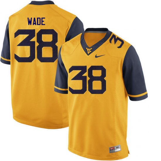 Men's West Virginia Mountaineers NCAA #38 Devan Wade Gold Authentic Nike Stitched College Football Jersey TG15U26EC